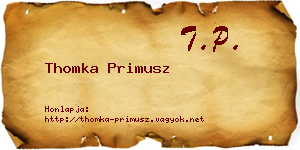 Thomka Primusz névjegykártya